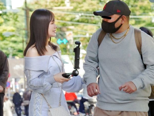 【逆ナンパ美女】スレンダー巨乳の激カワ娘が素人男性をゲット！極上テクで焦らしまくり、騎乗位で激しく腰振りピストン！♡